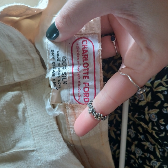 Vintage Charlotte Ford 100% Silk Wide Legged Pants Slacks Womens size Small - Picture 9 of 9